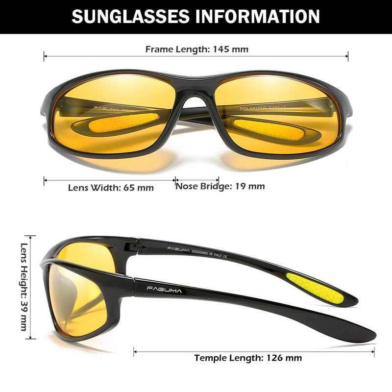 FAGUMA Polarized Sports Sunglasses For Men Cycling Driving Fishing UV400 Protection - Image 4